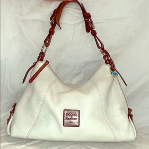 Dooney & Bourke Cream/Brown Leather Shoulder Bag